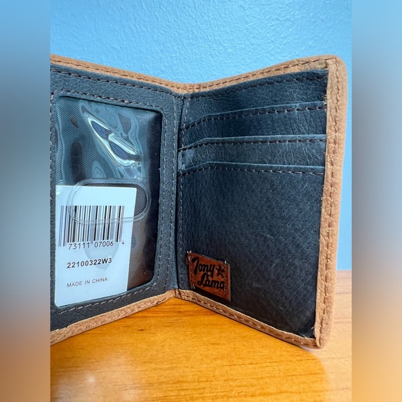TONY LAMA NIB NWT Bifold Mens Western Wallet Leather Embossed Ostrich RFID - Picture 4 of 9